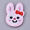 Computerized Embroidery Cloth Iron on/Sew on Patches, Costume Accessories, Appliques, Rabbit, Pink, 37x27.5x1.5mm