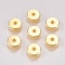 201 Stainless Steel Spacer Beads, Flat Round, Real 18K Gold Plated, 8x2mm, Hole: 2mm