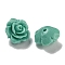 Synthetic Shell Dyed Carved Beads, Flower, Half Hole, Light Sea Green, 9.5x6.3mm, Hole: 1mm