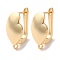 Brass Hoop Earrings Findings, Heart, Real 18K Gold Plated, 19~20x10.5mm, Hole: 1.5mm, Pin: 1mm