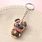 PVC Cartoon Animals Keychain, Dog, Saddle Brown, Pendant: 50x30mm