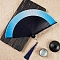 Chinese Style Folding Fan with Tassel, Bamboo Hand Fan for Party Wedding Dancing Decoration, Deep Sky Blue, 215mm