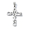 Non-Tarnish 304 Stainless Steel Pendants, Corss with Word Amazing Grace Charms, Stainless Steel Color, 30x21x1.5mm, Hole: 6x3mm