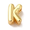 Rack Plating Brass Pendants, Letter Charms, Cadmium Free & Lead Free, Long-Lasting Plate, Real 18K Gold Plated, Letter K, 7x5x4mm, Hole: 2mm