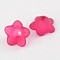 Transparent Acrylic Beads, Frosted, Flower, Magenta, 13x7mm, Hole: 1mm, about 1865pcs/500g