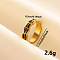 Fashionable 304 Stainless Steel Enamel Cuff Ring, Open Ring for Women, Golden