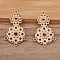 Alloy Chandelier Component Link Rhinestone Settings, Flower, Light Gold, Fit for 4mm Rhinestone, 40x25mm