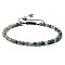 4mm Natural Moss Agate Beaded Braided Bracelets, Adjustable Women's Bracelets, 