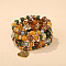 Boho Style Wood Beaded Stretch Bracelet Sets for Women, with Acrylic and Alloy Finding , Mixed Color, No Size 