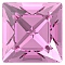 Preciosa&reg MAXIMA Crystal Fancy Stones, Czech Crystal, 435 23 615 Square, Dura Foiling, 70010 Rose, 6x6mm