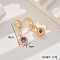 Luxurious Copper Flower Hoop Earrings, with Zirconia, for Wedding Party Dress, Golden