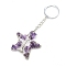 Natural Amethyst Keychains, with Metal Split Rings, Star, 10cm