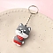 PVC Cartoon Animals Keychain, Dog, Gray, Pendant: 50x30mm