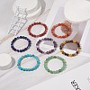 7Pcs 7 Style Natural & Synthetic Mixed Stone Stretch Bracelets Set with Lampwork Evil Eye Beaded BJEW-JB08771-3