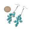 Synthetic Turquoise Chips Cluster Earrings EJEW-JE05837-3