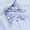 420Pcs 7 Style Rainbow ABS Plastic Imitation Pearl Beads OACR-YW0001-06-6