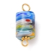 Handmade Millefiori Glass Beads Links PALLOY-JF00551-2