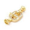 Rack Plating Brass Pave Clear Cubic Zirconia Fold Over Clasps KK-G458-04G-3