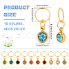 40Pcs 10 Color PVD Vacuum Plating Real 18K Gold Plated 201 Stainless Steel Rhinestone Charms PALLOY-AB00194-2