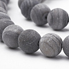 Natural Black Wood Lace Stone Beads Strands G-T106-011-2