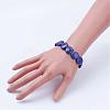 Natural Lapis Lazuli(Dyed)  Beads Stretch Bracelets BJEW-JB02845-01-3