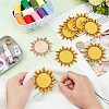 8Pcs Sun Polyester Cloth Embroidery Sew on Appliques PATC-FG0001-88-3