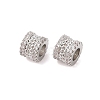 Brass Micro Pave Clear Cubic Zirconia European Beads KK-B100-042P-1