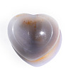 Natural Grey Agate Heart Worry Stone for Reiki Balancing PW-WG62388-13-1