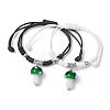 2Pcs 2 Color Mushroom Lampwork Charm Bracelets Set BJEW-JB09837-2