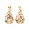 Brass Micro Pave Cubic Zirconia Pendants ZIRC-I063-40G-2