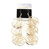 Layered Hollow Rose Dangle Earrings for Girl Women EJEW-I258-06G-3