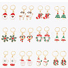 SUNNYCLUE 12 Pairs 12 Style 304 Stainless Steel Christmas Dangle Leverback Earrings EJEW-SC0001-34-1