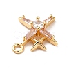 Brass Cubic Zirconia Pendants KK-M233-08G-B-3