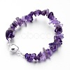 Natural Amethyst Bead Bracelets X-BJEW-JB02486-05-1