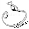 Geometric Stainless Steel Cat Open Cuff Ring for Unisex XN1177-1-1