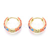 Colorful Enamel Flower Hoop Earrings EJEW-N011-105LG-2