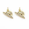 Brass Micro Pave Cubic Zirconia Pendants KK-T004-106G-02-1