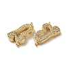 Eco-Friendly Rack Plating Brass Micro Pave Clear Cubic Zirconia Connector Charms KK-F853-27G-2