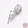 Anti-Tarnish Rhodium Plated 925 Sterling Silver Micro Pave Cubic Zirconia Pendant Bails STER-P034-43P-1