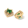 Brass Micro Pave Cubic Zirconia Charms KK-Z057-01G-01-2