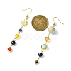 Chakra Theme Natural & Synthetic Mixed Gemstone Beads Dangle Earrings EJEW-TA00382-3