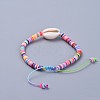 Handmade Polymer Clay Heishi Beads Braided Bracelets BJEW-JB04318-05-4