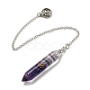 Bullet Natural Fluorite Pointed Dowsing Pendulums AJEW-B106-01AS-02-1