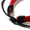 PU Imitation Leather Braided Cord Bracelets for Women BJEW-M290-01A-3