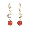 Natural Gemstone Round Beads Dangle Earrings EJEW-JE04069-3