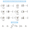 Unicraftale 84Pcs 6 Style 201 Stainless Steel Stud Earring Findings STAS-UN0057-42-3