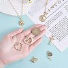 7Pcs 7 Styles Rack Plating Brass Micro Pave Cubic Zirconia Pendants ZIRC-SZ0004-86-3