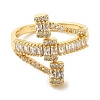 Brass Micro Pave Cubic Zirconia Rings for Women RJEW-E295-01G-2