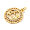 Brass Micro Pave Clear Cubic Zirconia Pendants KK-U007-01G-01-2