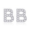 Brass Cubic Zirconia Stud Earrings EJEW-BB35118-B-1